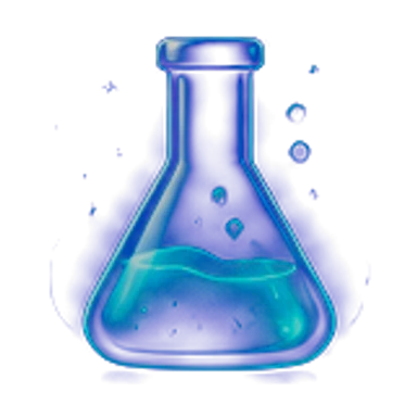 A flask representing a visual direction composed from a few decisions